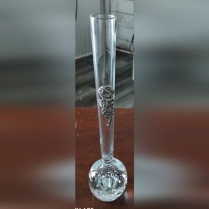Elegant Silver Rose Vase